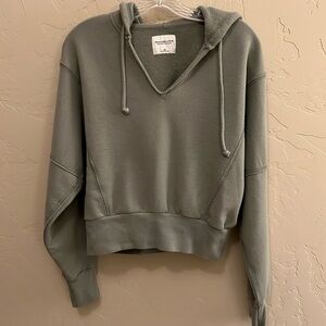 A & F Sage Green Soft Hoodie - Size XS